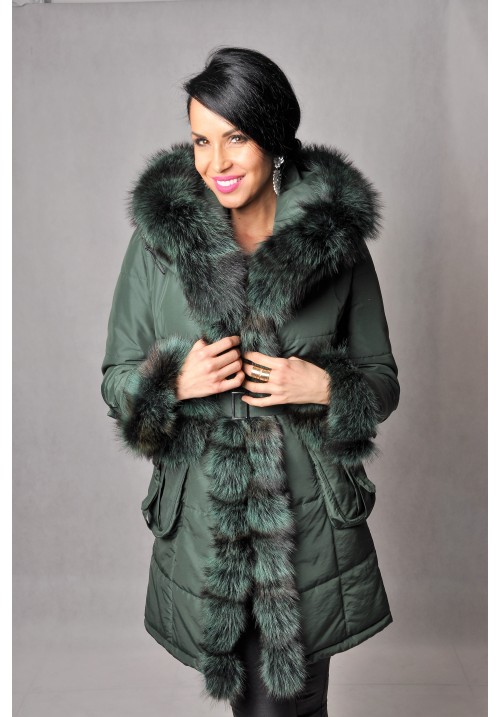 Dámsky textilný kabát Katrine green